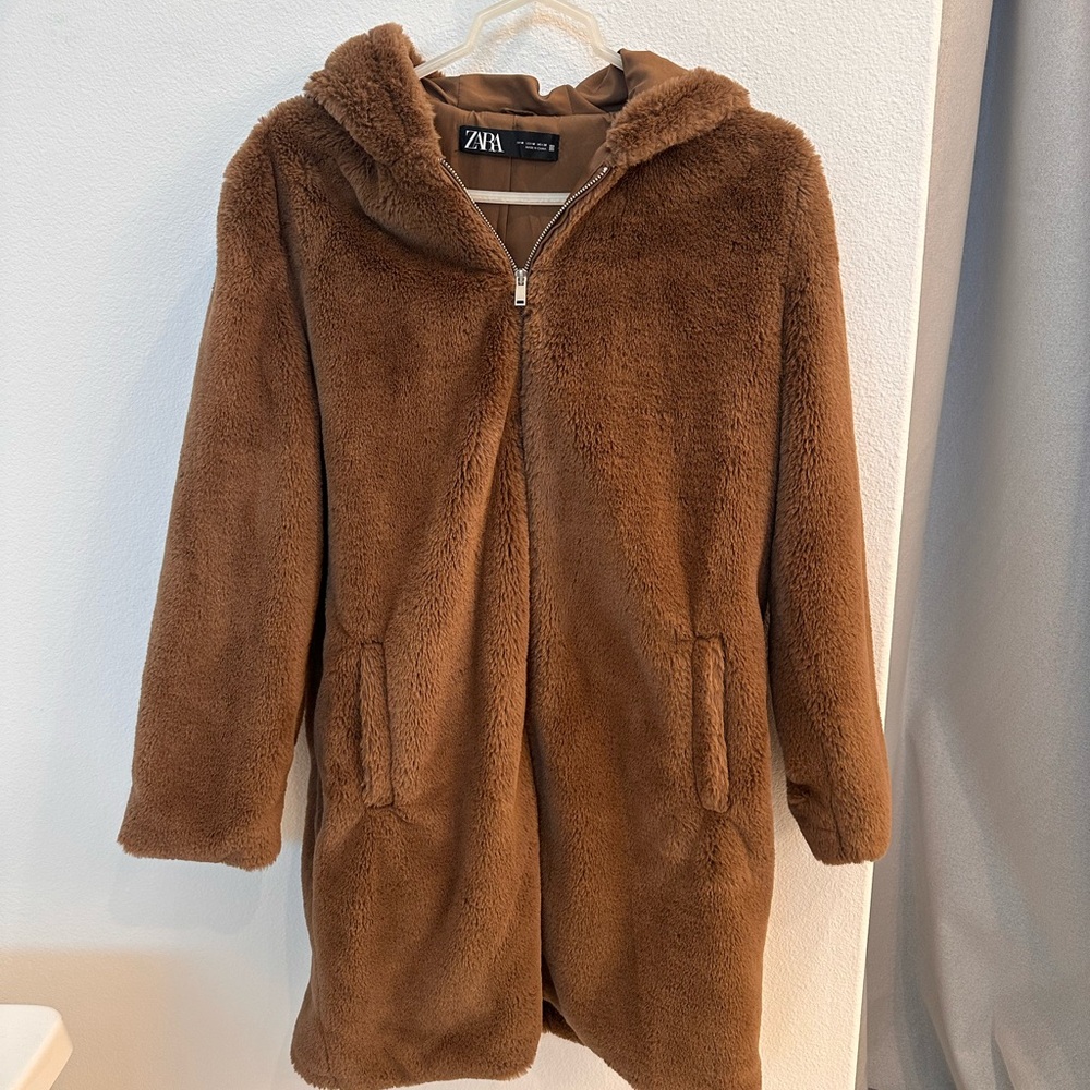 Zara Tan Faux Fur Jacket